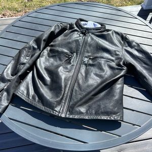 First Mfg leather motorcycle jacket